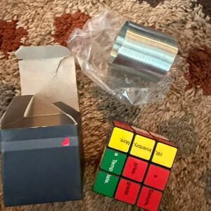 Rubik's Cube and Metal slinky Spring Toy lot